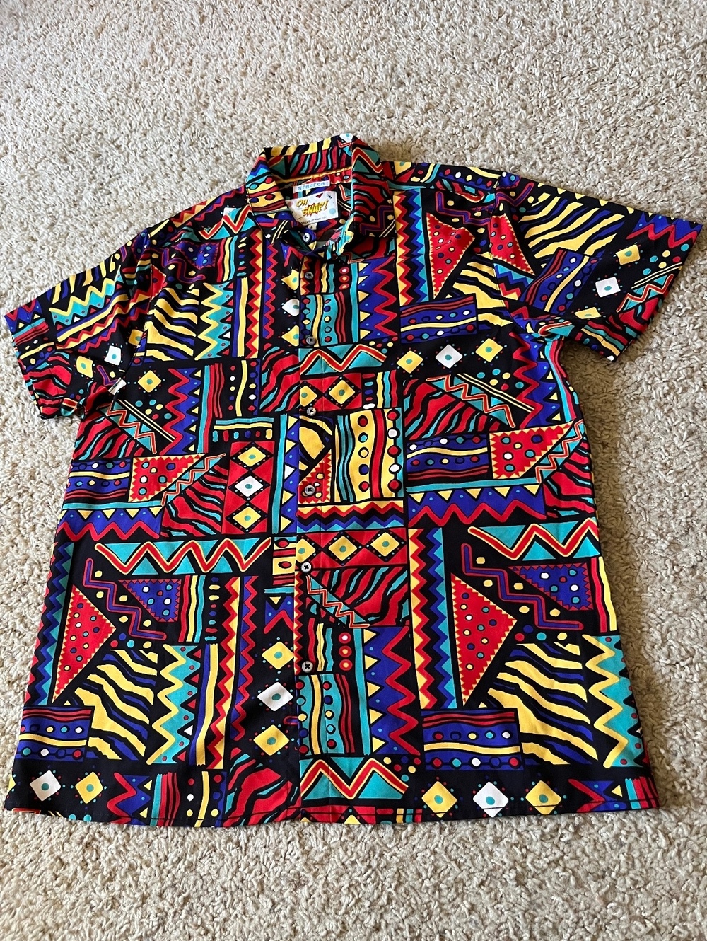 Oh Snap! Shirts All Over Print Colorful Retro Button Up Shirt